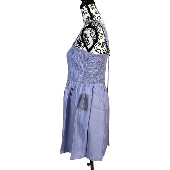 NSR Women's Purple Julia Sleeveless Smocked Ruffle Minidress Medium - Picture 4 of 7